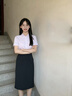 匆蒙夏季襯衫女竹纖維微彈白色襯衫簡(jiǎn)約百搭商務(wù)打底內(nèi)搭女方領(lǐng)修身 曬單實(shí)拍圖