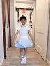 優(yōu)優(yōu)1點（Yoyo one）女童網(wǎng)球服套裝夏季2025新款兒童運動速干裙子大童涼感短袖polo衫 6125藍色+19027白色 130 130cm 曬單實拍圖