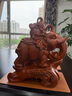 鼎迷實(shí)木雕福祿如意大象擺件一對(duì)木質(zhì)客廳玄關(guān)柜裝飾手工藝品新家禮品 定制非花大號(hào)一對(duì) 曬單實(shí)拍圖