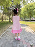 巴帝巴帝女童裙子兒童連衣裙中小童裝夏季薄款無(wú)袖公主裙夏裝新款衣服 小花朵粉 110 曬單實(shí)拍圖