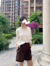 TOUCH MISSTOUCH MISS25年春夏新自在穿搭呼吸感清涼舒服顯瘦亞麻短褲 棕色 XL 曬單實拍圖