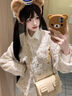 NICEBAD【官方正品】(原WORKSOUT)彩色波點(diǎn)小香風(fēng)外套潮流時(shí)尚 米白色 常規(guī) M 曬單實(shí)拍圖