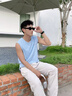 回力冰絲背心男夏季薄款網(wǎng)眼透氣涼感上衣青少年跑步吸汗速干男士坎肩 冰川藍(h勇者紫星胸標) XL /180(網(wǎng)眼透氣排汗) 曬單實拍圖