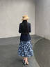 顏域藍色碎花背心連衣裙女2025新款早秋收腰顯瘦女士法式復古長裙 藍花 M 曬單實拍圖