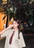 JIOESCjk制服百褶短裙2025超火港風(fēng)連衣裙兩件套裝女夏綠色條紋短袖襯衫 jk制服百褶短裙綠色條紋短袖襯衫 L 曬單實拍圖