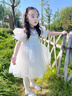 G.DUCKKIDS小黃鴨女童公主裙夏裝兒童洋氣禮服蓬蓬裙子女孩寶寶夏季連衣裙 白色 110 cm 曬單實(shí)拍圖