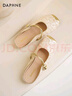 達芙妮（DAPHNE）包頭半拖鞋女外穿2025新款夏季平底女鞋穆勒鞋法式亮片瑪麗珍單鞋 米白色 36 曬單實(shí)拍圖