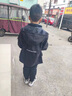 G.DUCKKIDS男童外套春秋款2025新款洋氣中大兒童春裝風(fēng)衣薄款沖鋒衣秋冬上衣 黑色春秋款 140 cm 曬單實(shí)拍圖