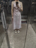 IEF/愛(ài)依服2025夏季新款法式純欲淑女氣質(zhì)高級(jí)感吊帶長(zhǎng)裙 粉 S 曬單實(shí)拍圖