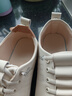 卡帝樂(lè )鱷魚(yú)（CARTELO）真皮單鞋女2025春季新款軟底舒適防滑牛筋底中年平底休閑皮鞋 米色 38 曬單實(shí)拍圖
