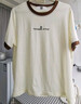 她享短袖t恤女撞色字母印花短袖上衣簡(jiǎn)約百搭T恤打底衫女 T143T1386 曬單實(shí)拍圖
