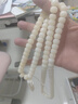 彩荷白玉菩提根手串108顆素珠 男女款佛珠文玩念珠手鏈項(xiàng)鏈 桶珠12*9mm  曬單實(shí)拍圖