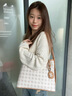 簡(jiǎn)·佰格（JONBAG）老花托特包水桶包女士包包2025新款送女友老婆單肩斜挎通勤包 白配堅(jiān)果棕 禮物 曬單實(shí)拍圖