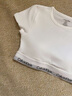 Calvin Klein內(nèi)衣【七夕禮物摩登引力帶】女士ck無鋼圈輕運動T恤文胸QF7213AD 100-月光白 S 推薦70A-75A 曬單實拍圖