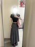 緋垚高腰西裝半身裙女2025春夏新款顯瘦a字長(cháng)裙設計感百褶裙 深灰色【帶皮帶】 M 曬單實(shí)拍圖