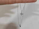 中國黃金（CHINA GOLD）S925銀星星項鏈女款簡(jiǎn)約百搭四芒星吊墜節日生日禮物送愛(ài)人老婆 四芒星項鏈 曬單實(shí)拍圖