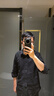 杰克·瓊斯（JACK&JONES）夏季時(shí)尚休閑常規(guī)版型七分袖單排扣泡泡紗肌理襯衫男裝225231002 E40黑色 常規(guī) M 曬單實(shí)拍圖
