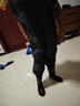 下水褲 水庫雨褲帶雨鞋防水衣服水鞋半身連體水褲男叉抓魚全身加厚 黑色橡膠背帶半身褲130絲【特厚】 42鞋碼 曬單實(shí)拍圖