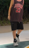 NIKE JORDAN 耐克AJ童裝男童23號籃球服背心夏季兒童條紋運動(dòng)上衣 正黑色 160 /76 【建議身高152-158cm】 曬單實(shí)拍圖