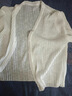 皮爾卡丹（pierre cardin）薄款針織冰絲開(kāi)衫女長(cháng)袖夏季外搭短款空調衫防曬小披肩上衣女罩衫 2024白色 1?？劭?025 S 曬單實(shí)拍圖