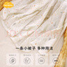 Aengbay昂貝包巾嬰兒夏季單層紗布巾新生兒薄包被寶寶小被子夏天蓋毯 莫奈時光（竹纖） 80*80cm 曬單實拍圖