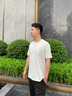 金利來【6A桑蠶絲/防曬/涼感】春夏新款短袖T恤男彈力休閑圓領(lǐng)上衣 米白-10 XL 180/96A 推薦140-150斤 曬單實拍圖
