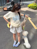 帛芮白色蕾絲花邊短褲女夏季2025款透氣高腰顯瘦居家休閑闊腿五分褲子 曬單實拍圖