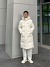 波司登（BOSIDENG）2025新款羽絨服男女同款過膝長款連帽90絨面包服外套 沙石米|8F06 XL 175/96A 體重約140-155斤 曬單實(shí)拍圖
