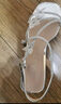 他她TATA法式氣質(zhì)粗跟涼鞋女鞋閃鉆一字帶涼鞋25夏XQC01BL5銀/米白 35 曬單實(shí)拍圖