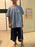迪士尼男童套裝夏季2025男童透氣速干衣褲子兒童運動套裝TD2ET003藍130 曬單實拍圖