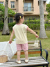 巴帝巴帝夏季嬰幼兒童純棉套裝無(wú)袖背心短褲男女寶寶 粉 鮮花小熊 100 曬單實(shí)拍圖