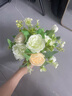 貞嘻新娘領(lǐng)證手捧花拍照道具仿真花花束結(jié)婚西式婚禮手捧花白色玫瑰花 三生三世手捧花【香檳+白】 曬單實(shí)拍圖