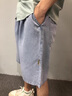 馬克華菲牛仔短褲男士夏季冰絲薄款寬松休閑五分褲潮流外穿中褲子 9837復(fù)古藍(lán)色 XL 曬單實(shí)拍圖
