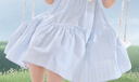 Hello Kitty女童連衣裙夏季純棉兒童裙子中大童洋氣公主裙薄款GG093冰島藍(lán)130 曬單實拍圖