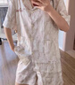 CEENIU情侶睡衣夏季2025年新款冰絲短袖高級(jí)感可外穿寬松男女家居服套裝 情侶睡衣【水墨-女】 L 曬單實(shí)拍圖