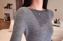 HERAGAIA一字領緊身針織衫女裝2025春秋新款精仿羊毛長袖打底薄款毛衣短款 深灰色PYP6077（100%羊毛） XL 曬單實拍圖