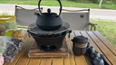 原始人圍爐煮茶家用室內(nèi)全套燒烤爐烤火盆炭火爐碳爐炭爐一套室外 大號26cm圍爐+烤網(wǎng)+木底座 曬單實(shí)拍圖