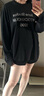 Acne Studios 男女同款 做舊1996印花寬松落肩長(zhǎng)袖T恤上衣CL0197 淡黑色 S 曬單實(shí)拍圖