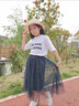 G.DUCKKIDS女童半身裙長(zhǎng)裙紗裙夏季新款兒童網(wǎng)紗星空裙中長(zhǎng)款公主蓬蓬裙親子 藏青色 120 建議6-7歲 曬單實(shí)拍圖