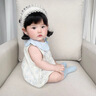 班喜迪嬰兒衣服夏季薄款嬰幼兒連體衣寶寶公主包屁衣夏裝無袖哈衣外出服 藍色 73cm 曬單實拍圖