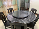 梵宜紫金檀實木餐桌組合圓形轉(zhuǎn)盤小戶型新中式餐廳家用吃飯桌子601zj# 1.5m一桌6椅【送90cm轉(zhuǎn)盤】 紫金檀木 曬單實拍圖