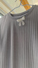 闊色（kuose）藍(lán)色針織T恤拼接蕾絲花邊下擺女2025夏季新款杏色蝴蝶結(jié)上衣 淺藍(lán)色 L 曬單實(shí)拍圖