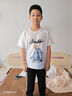 柏樂迪青少年大童純棉短袖T恤套裝12男孩夏裝衣服14歲初高中生帥氣衣服 1060白色（T恤+6081黑褲子） 155 (S) 建議（75-100斤） 曬單實(shí)拍圖