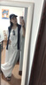 緋垚V領(lǐng)短袖t恤女寬松慵懶風(fēng)韓系白色不規(guī)則半袖中長款遮肉休閑上衣 XL 曬單實拍圖