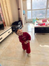 G.DUCKKIDS小黃鴨周歲禮服男寶寶抓周衣服女漢服百日宴百天滿月嬰兒套裝夏季 紅色+香囊 90 建議1~2歲【 80-90cm】cm 曬單實(shí)拍圖
