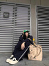 共跡gongji【范丞丞同款】2025夏季新款方頭厚底板鞋女潮鞋帆布鞋休閑鞋子男 森林黑 (張藝興同款)/偏大一碼 36 （233mm） 曬單實(shí)拍圖