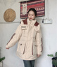 鴨鴨中長(zhǎng)款羽絨服女2025冬季新款撞色連帽收腰時(shí)尚加厚顯瘦派克服外套 酒紅色 M 曬單實(shí)拍圖