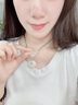 中國黃金平安扣和田玉吊墜女足金轉運珠項鏈生日禮物女朋友老婆結婚紀念日 平安扣綠繩金珠款【京速達】 曬單實(shí)拍圖