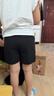 紅蜻蜓西裝短褲女夏季韓版高腰寬松闊腿褲小個子休閑工裝褲中褲五分褲子 黑色 M 曬單實拍圖