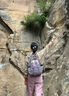 IROYA戶外雙肩包撞色登山包休閑復古小書包輕便旅行包輕薄運動徒步背包 紫色大號 曬單實拍圖